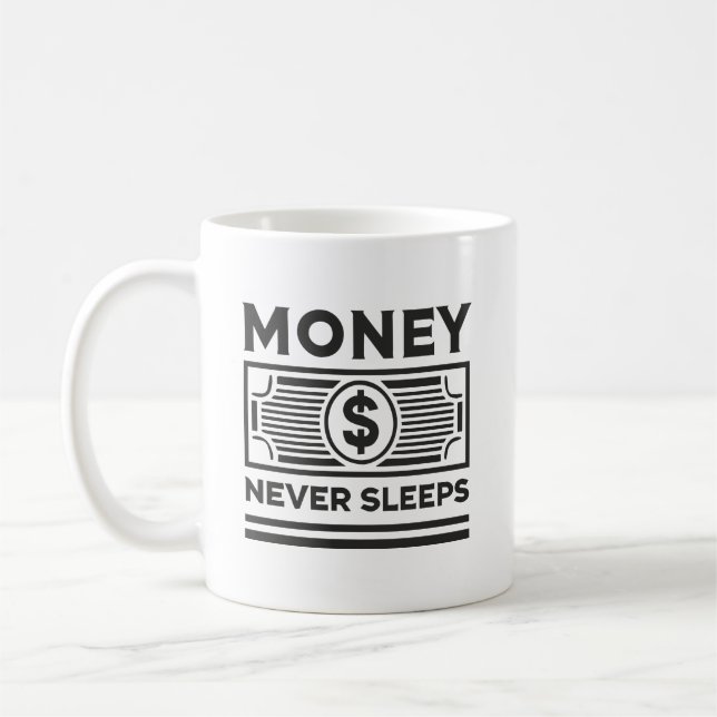Mug L'argent ne dort jamais - Hustle, Grind, Success (Gauche)