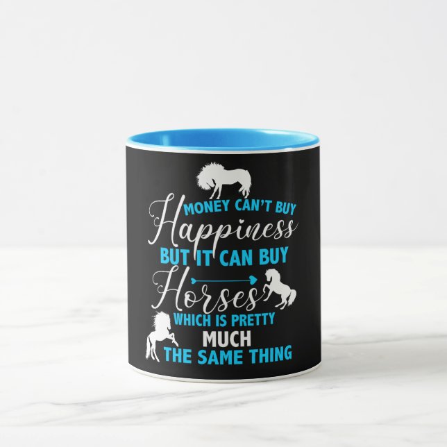 Mug L'argent peut acheter des chevaux bleus   (Centre)