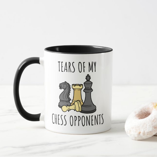 Mug Larmes de mes adversaires d'échecs Humour (Avec donut)