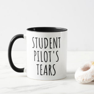 Mug Larmes de Pilotes Étudiants Humour d'Aviation Drôl