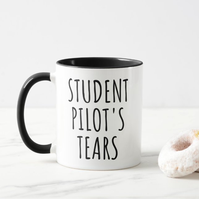 Mug Larmes de Pilotes Étudiants Humour d'Aviation Drôl (Avec donut)
