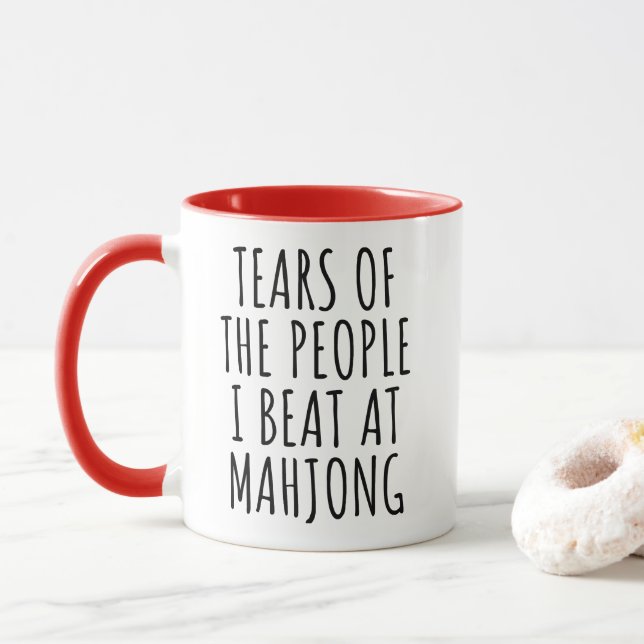 Mug Larmes des gens que je frappe à Mahjong Funny (Avec donut)