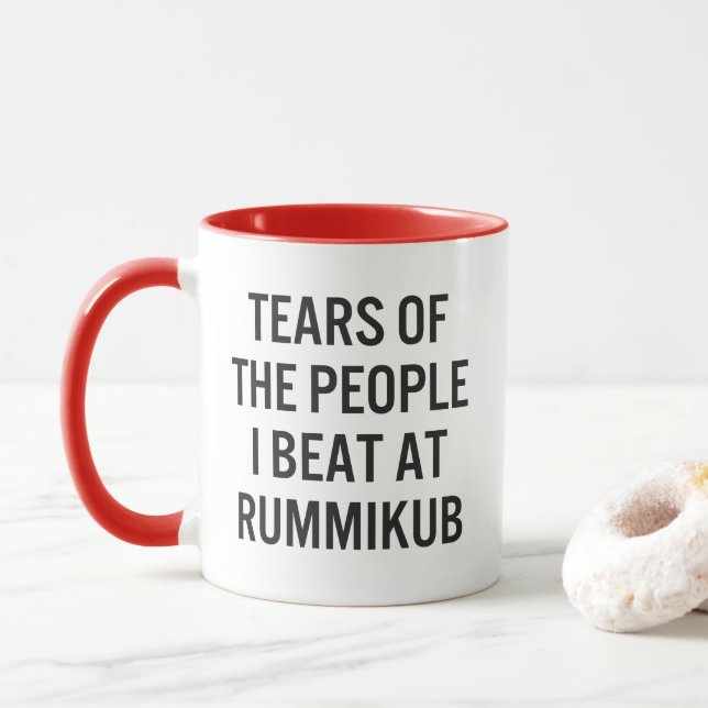Mug Larmes Drôles des Gens que J'ai Battus au Jeu Rumm (Avec donut)