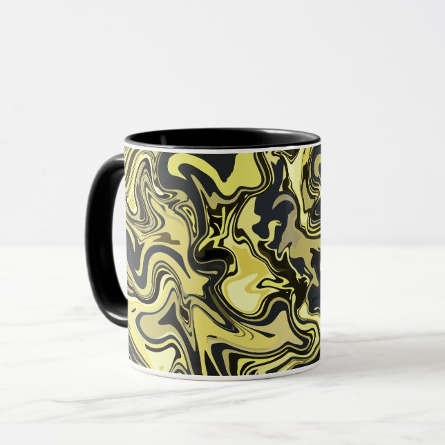 Mug L'art Abstrait à la flamme dans les tons dorés et  (Devant gauche)