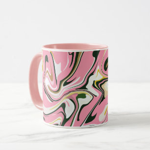 Mug L'art Abstrait de la Flèche avec rose, blanc et no