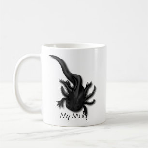 Mug L'art axolotal de la mélanoïde noire personnalisée