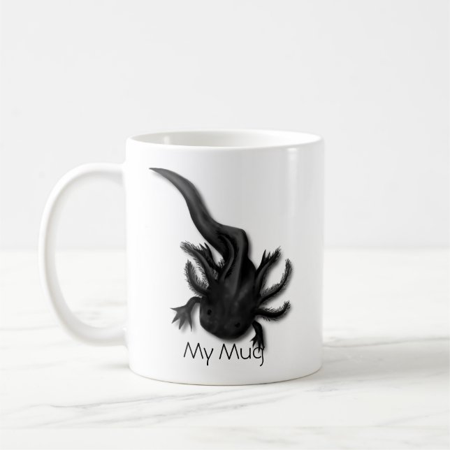 Mug L'art axolotal de la mélanoïde noire personnalisée (Gauche)