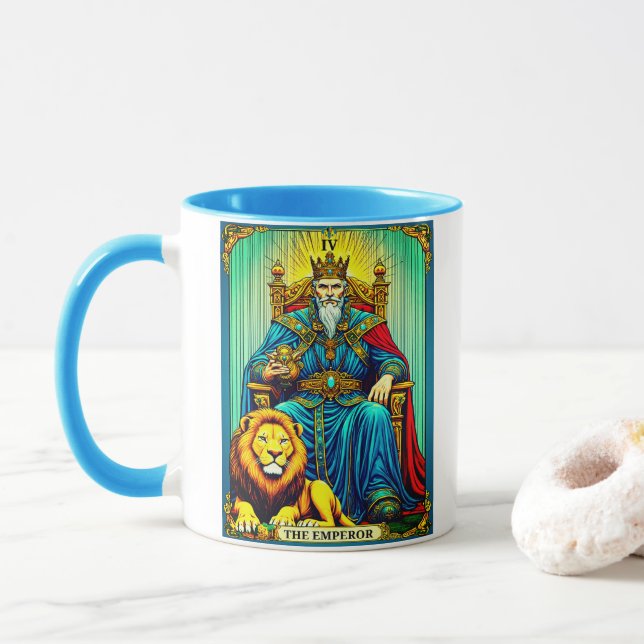 Mug L'art de la carte Tarot Empereur (Avec donut)