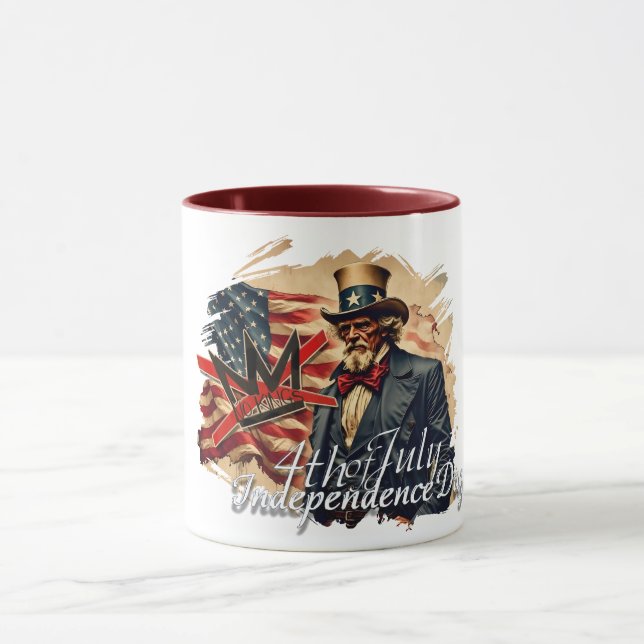 Mug L'art de la fête de l'indépendance de l'oncle Sam  (Centre)