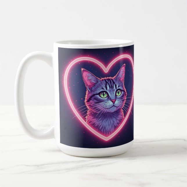 Mug L'art de l'amour félin lumineux | Cadeau romantiqu (Gauche)