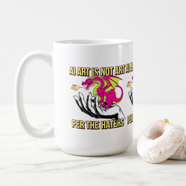 Mug L'art de l'IA n'est pas de l'art selon les détract (Avec donut)