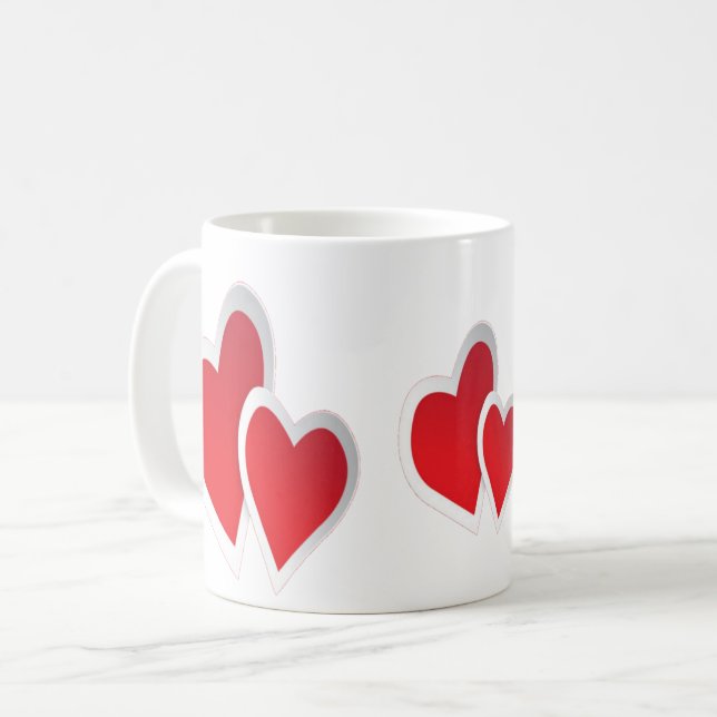Mug L'art des Coeurs Rouges (Devant gauche)