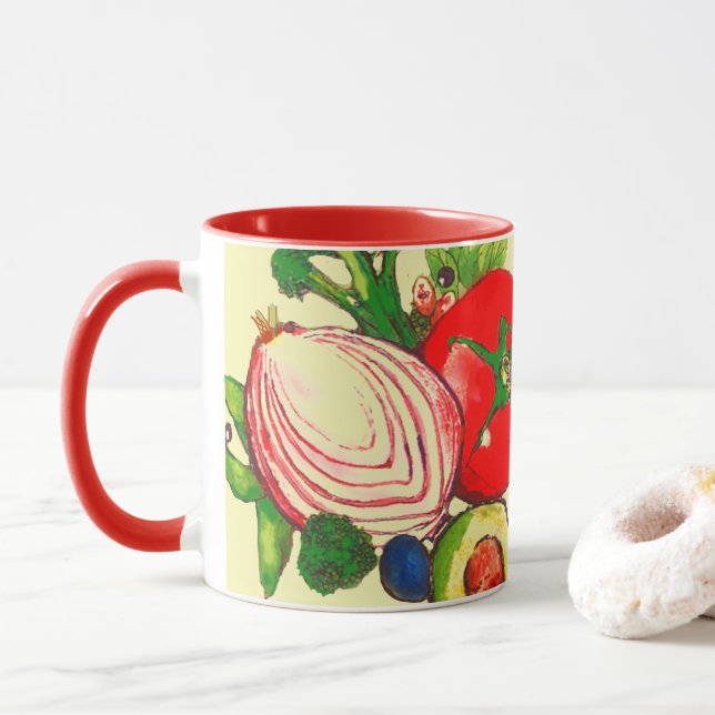 Mug L'art des légumes aux couleurs vives  (Avec donut)