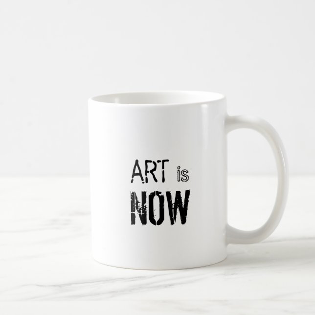 Mug L'art est maintenant une phrase en béton noir (Droite)