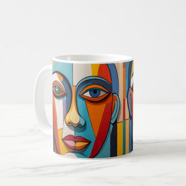 Mug L'art facial coloré Abstrait (Devant gauche)