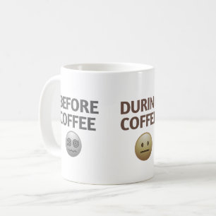 Mug L'art vectoriel de l'humeur du café avant, pendant