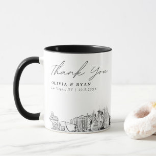 Mug Las Vegas Croquis Simple Personnalisé Mariage Café