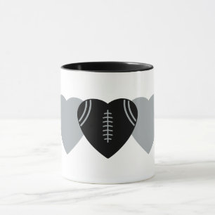 Mug Las Vegas Raiders Football Heart Design