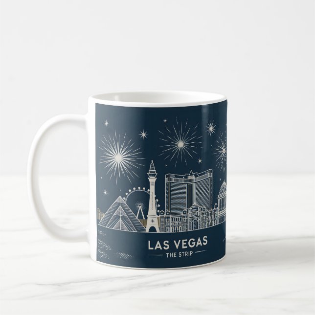 Mug Las Vegas Strip Nevada Skyline Line Art Cityscape (Gauche)