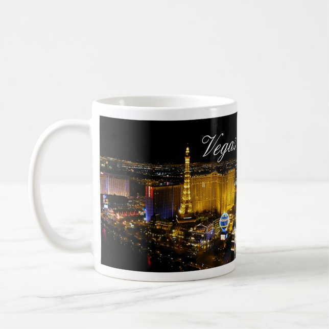 Mug Las Vegas Strip, Vue aérienne des lumières nocturn (Gauche)