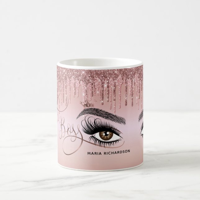 Mug Lash Boss Makeup Eyebrow Eyes Lashes Dripping Gold (Centre)