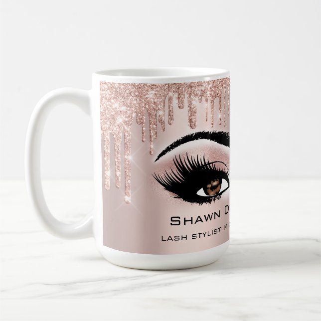 Mug Lashes Brown Yeux Rose Parties scintillant Lecteur (Gauche)