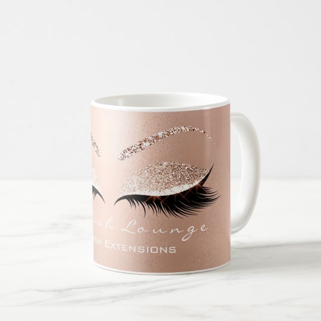 Mug Lashes Extension Beauty Studio Rose Gold Maquillag (Devant droit)