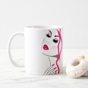 Mug Lashes Manucure Cheveux rose fille marque de beaut