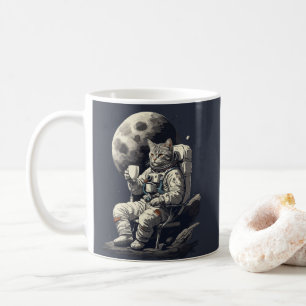 Mug L'astronaute Chat ayant une coupe de café