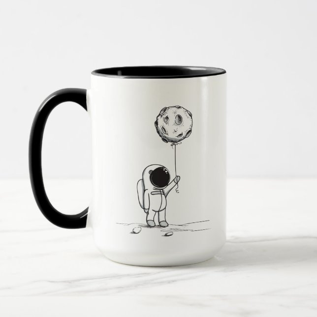 Mug L'astronaute dans l'espace avec le cosmos de (Gauche)