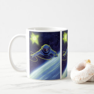 Mug L'astronaute de science-fiction vintage sur une ma