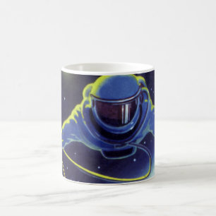 Mug L'astronaute de science-fiction vintage sur une ma