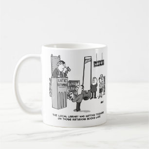 Mug Late Library Book. Pénalité sévère pour les retour