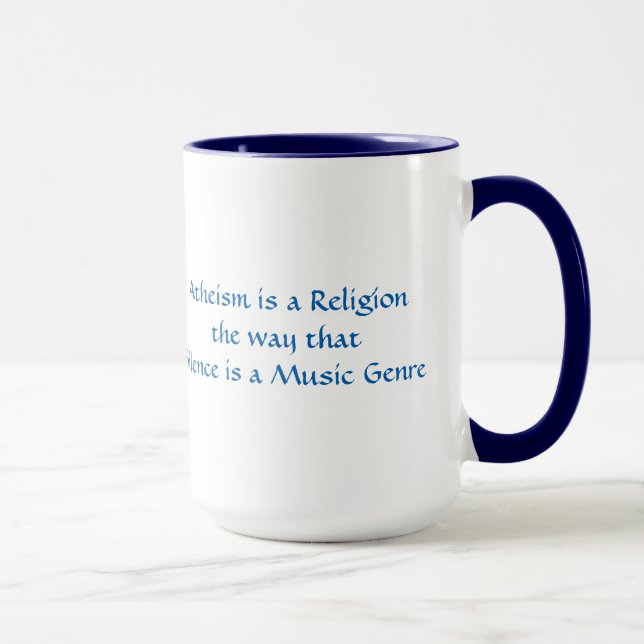 Mug L'athéisme est une religion comme le silence est u (Droite)