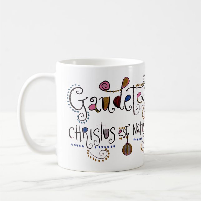 Mug Latino-Gaudete Noël Whimsical à la main (Gauche)