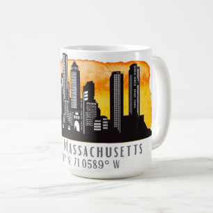 Mug Latitude et longitude de Boston Skyline
