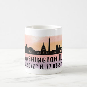 Mug Latitude et longitude de la ligne Skyline de Washi