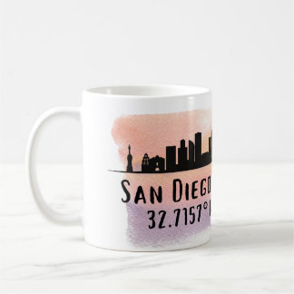Mug Latitude et longitude de San Diego City Skyline