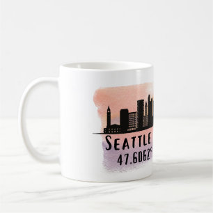 Mug Latitude et Longitude de Seattle City Skyline