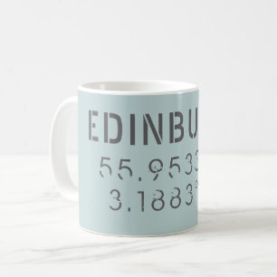 Mug Latitude et longitude d'Édimbourg