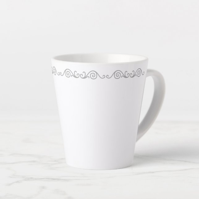Mug Latte à Motifs en Argent (Angle droit)