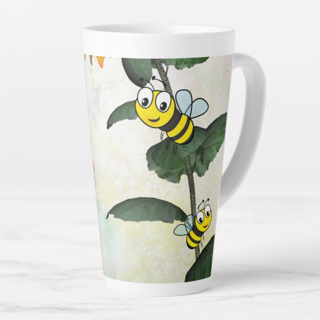 Mug Latte abeille tournesol (Angle droit)