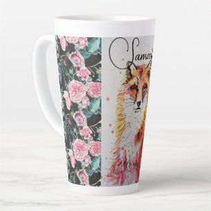 Mug Latte Aquarelle Renard Rouge Mignon