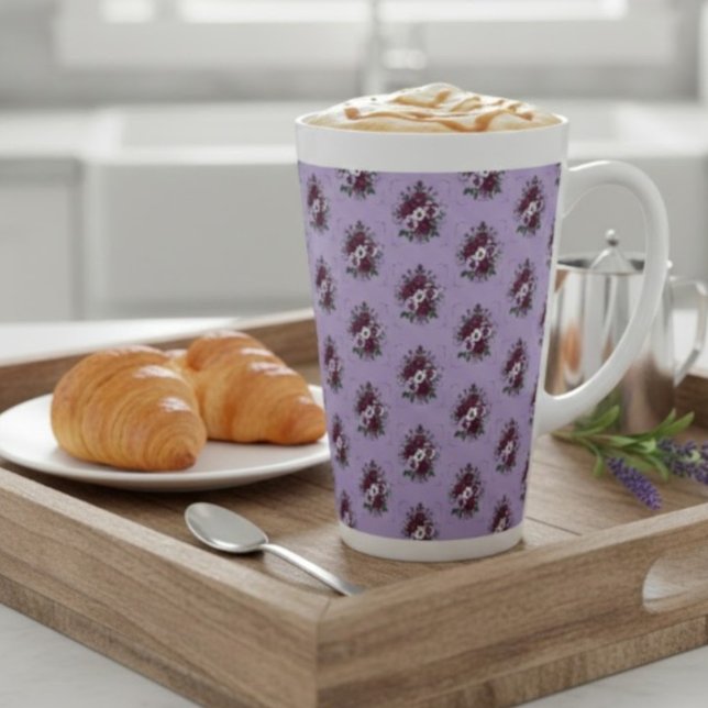 Mug Latte Bouquet de Violettes (Créateur téléchargé)