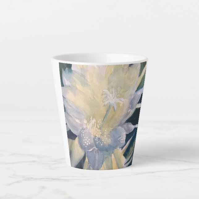 Mug latte de fleurs du désert de 12 oz (Devant)