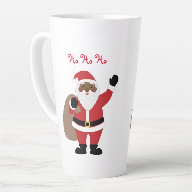 Mug latte de Père Noël d'Amérique africaine (Angle gauche)