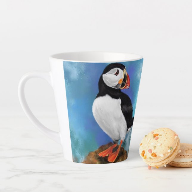Mug latte d'Oiseau de Puffin de l'Atlantique - Bea (En situation)