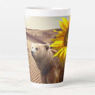 Mug Latte Fleur de Tournesol Ours