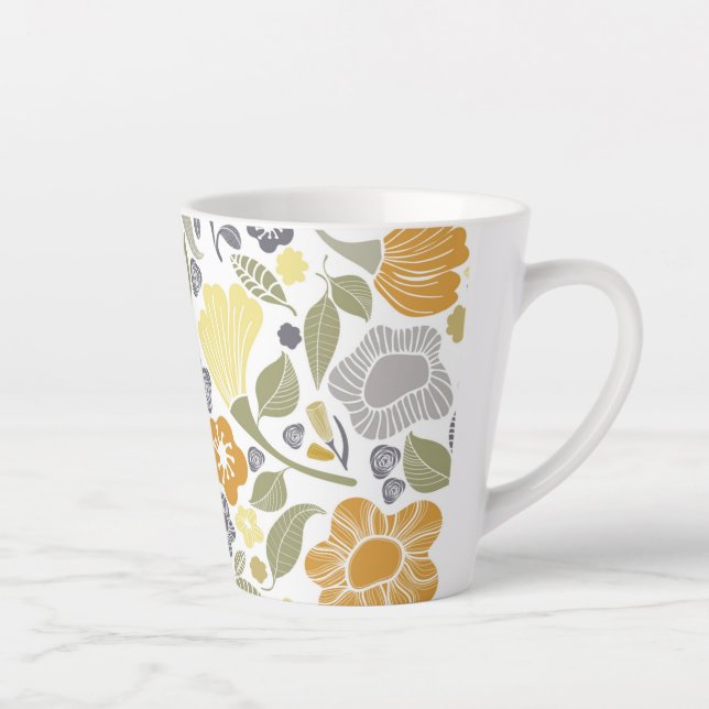 Mug latte floral (Droite)