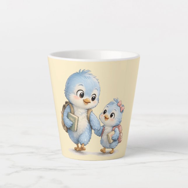 Mug Latte Frère Soeur Petit Oiseau Mignon (Devant)